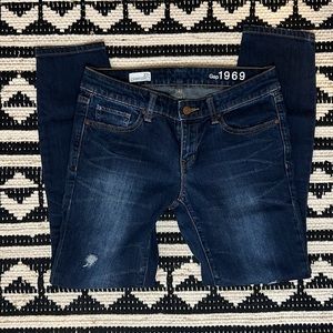 GAP 1969 Always Skinny Jeans - Size 27R- Dark Wash, Low Rise